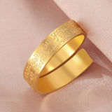 Kursi Goldfarbener Edelstahlring mit arabischer Kalligraphi