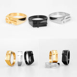 Edelstahlringe mit Kreuzverzierung Männer Fingerringe in Silber Gold und Schwarz - Siegelring-shop