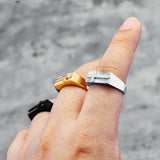 Edelstahlringe mit Kreuzverzierung Männer Fingerringe in Silber Gold und Schwarz - Siegelring-shop