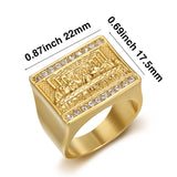 Hochwertiger Herren-Signet-Ring mitDas letzte Abendmahl - Siegelring-shop