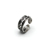 Wundstich-Ring für Männer Gothic Rock Offener Ring aus Silber