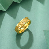 Ring mit arabischer Kalligraphie und Lotusblüten