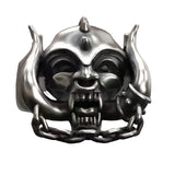 Herrenring in Silberoptik mit Totenkopf Punk-Stil und Kettenverzierung - Siegelring-shop