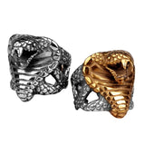 Siegelring mit Cobra-Schlangen-Design aus Edelstah