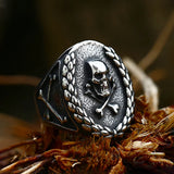 Gothic 316L Edelstahl Rings mit Vampir-Skull