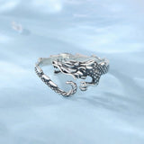 925 Sterling Silber Drachenring für Männer