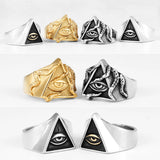 Masonic Illuminati Triangle Ring für Männer aus rostfreiem Stahl