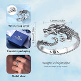 925 Sterling Silber Drachenring für Männer