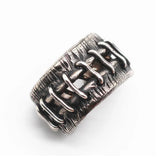 Wundstich-Ring für Männer Gothic Rock Offener Ring aus Silber