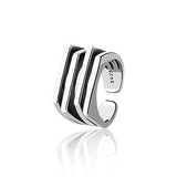 925 Sterling Silber Multilayer Irregulärer Geometrischer Ring für Männer