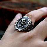 Gothic 316L Edelstahl Rings mit Vampir-Skull