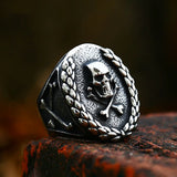 Gothic 316L Edelstahl Rings mit Vampir-Skull
