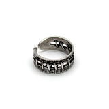 Wundstich-Ring für Männer Gothic Rock Offener Ring aus Silber