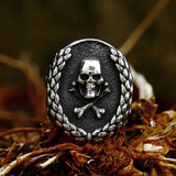 Gothic 316L Edelstahl Rings mit Vampir-Skull