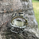 Gothic Wolf Amulett RingVerstellbarer Silberner Herren-Signet-Ring