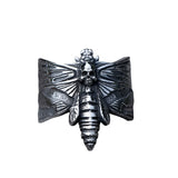Männer-Ring aus 316L Edelstahl mit Totenkopf und Schmetterlingsmuster