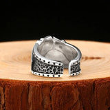 Poker Ring aus massivem silberfarbenem Edelstahl mit Spielkarten-Design für Herre - Siegelring-shop