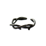 Schwarzer Thorn-Ring mit blauer Kristallrose für Männer