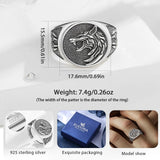 925er Sterlingsilber Viking Wolf Siegelring für Männer mit verzierte