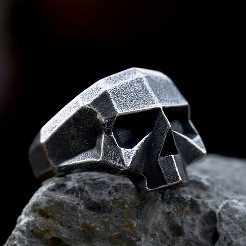 Herrenring aus 316L Edelstahl mit Totenkopf-Design für Bike - Siegelring-shop