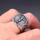 Jesus Kreuz Ring aus Edelstahl Biker Signet Ring mit detailgetreuer Gravu