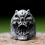Gothic Skull Ring aus Edelstahl 316L für Herren Dunkelgrau