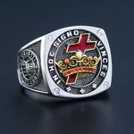 Rittertemplerring "In Hoc Signo Vinces" aus Sterlingsilber