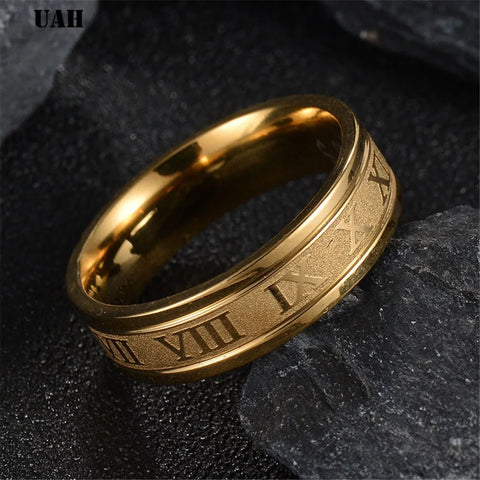 Ring für Männer aus Edelstahl Ring mit Römischen Zahlen. - Siegelring-shop