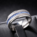 Herrenring aus Titan mit blauem Inlay im Vintage-Stil 8mm - Siegelring-shop