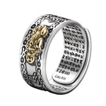 Buddhistische Ring Männers Pixiu Feng Shui Amulett verstellbarer Ring - Siegelring-shop