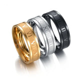 Ring für Männer aus Edelstahl Ring mit Römischen Zahlen. - Siegelring-shop