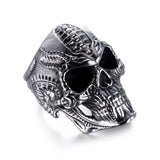 Herrenring im Punk-Stil mit Totenkopf-Design - Siegelring-shop