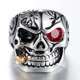 Ring

Männerring aus Edelstahl Punk Rotauge Schädel Beissen Kugelring - Siegelring-shop