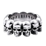 316L stainless steel classic men's ring with skull design in silver color