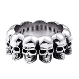 316L stainless steel classic men's ring with skull design in silver color