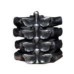 Ring aus Silber im Rock-Stil mit Fischgräten-Muster für Männer