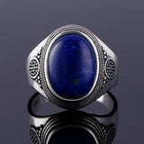 925 Silver Ring 10x14MM Lapis Lazuli - Siegelring-shop