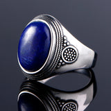 925 Silver Ring 10x14MM Lapis Lazuli - Siegelring-shop