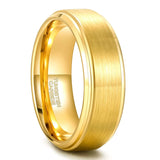 Gebürsteter Unisex-Ring in Goldoptik aus Wolframkarbid 6/8mm Breite - Siegelring-shop