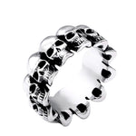 316L stainless steel classic men's ring with skull design in silver color