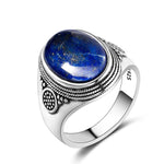 925 Silver Ring 10x14MM Lapis Lazuli - Siegelring-shop