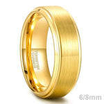 Gebürsteter Unisex-Ring in Goldoptik aus Wolframkarbid 6/8mm Breite - Siegelring-shop