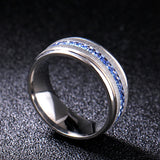 Herrenring aus Titan mit blauem Inlay im Vintage-Stil 8mm - Siegelring-shop