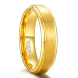 Gebürsteter Unisex-Ring in Goldoptik aus Wolframkarbid 6/8mm Breite - Siegelring-shop