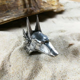 Ring aus Edelstahl mit Ägyptischem Anubis-Design