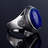 925 Silver Ring 10x14MM Lapis Lazuli - Siegelring-shop