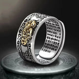 Buddhistische Ring Männers Pixiu Feng Shui Amulett verstellbarer Ring - Siegelring-shop