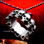 316L stainless steel classic men's ring with skull design in silver color