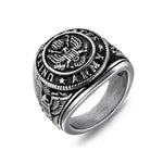 Herren-Siegelring US-Armee Emblem Edelstahl in Gold/Silber-Farbe - Siegelring-shop