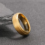 Gebürsteter Unisex-Ring in Goldoptik aus Wolframkarbid 6/8mm Breite - Siegelring-shop